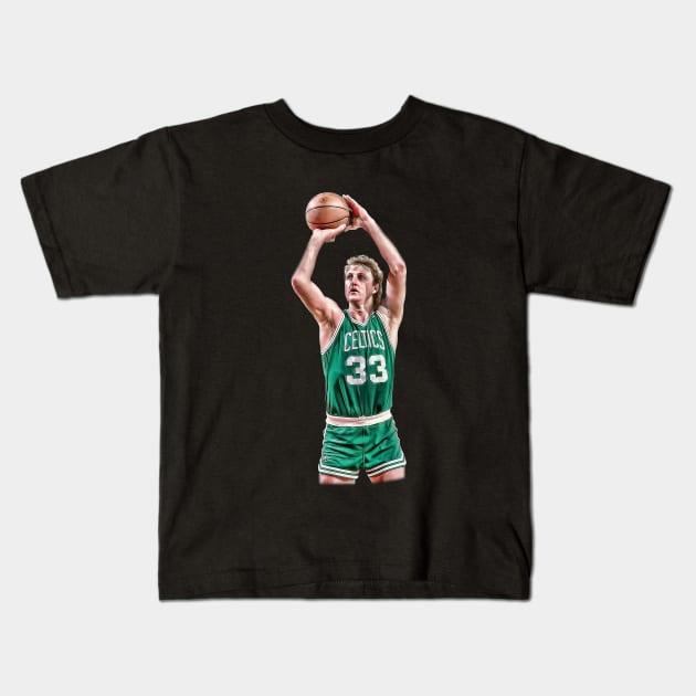 Larry Bird Dunk Kids T-Shirt by TheSIZE